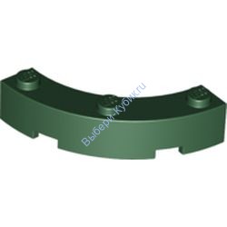 Деталь Лего Кубик Круглый Угол 4 х 4 С Тремя Штырьками Цвет Темно-Зеленый