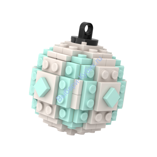 Набор деталей Лего От Выбери Кубик Елочный Шар с Лентой Лайт Аква