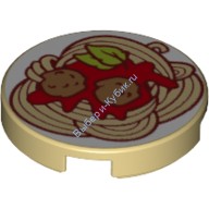 Деталь Лего Плитка Круглая 2 х 2 с Рисунком Цвет Песочный