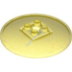 Деталь Лего Тарелка 6 х 6 Перевернутая - Закрытые Штырьки Цвет Прозрачно-Желтый Сатин