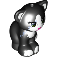 Деталь Лего Кошка Сидящая Цвет Черный