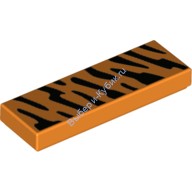 Деталь Лего Плитка 1 х 3 С Рисунком Цвет Оранжевый