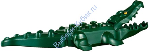 Деталь Лего Крокодил Цвет Темно-Зеленый