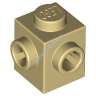Деталь Лего Кубик Модифицированный 1 х 1 С Штырьками На Смежных Сторонах Цвет Песочный