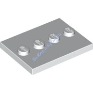 Деталь Лего Плитка Модифицированная 3 х 4 С 4 Штырьками По Центру Цвет Белый