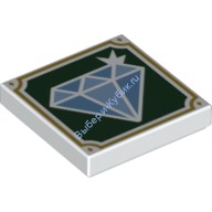 Деталь Лего Плитка 2 х 2 С Рисунком Цвет Белый