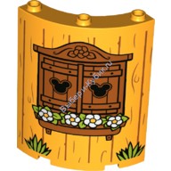 Деталь Лего Четверть Цилиндра 4 х 4 х 6 С 1 х 2 С Вырезом С Рисунком Цвет Ярко-Светло-Оранжевый