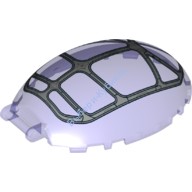 Деталь Лего Лобовое Стекло 8 х 6 х 2 13 Полусфера С Ручкой С Рисунком серебрянной Рамой Цвет Прозрачно-Фиолетовый