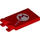 Деталь Лего Плитка Модифицированная 2 х 3 С 2 Защелками С Рисунком Цвет Красный