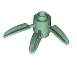 Деталь Лего Круглый Кубик 1 х 1 С 3 Бамбуковыми Листьями Цвет Песочно-Зеленый