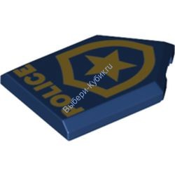 Деталь Лего Плитка Модифицированная 2 х 3 Пятиугольная С Рисунком Цвет Темно-Синий