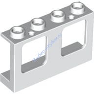 Деталь Лего Окно 1 х 4 х 2 С Отверстием Сверху И Снизу Под Стекло Цвет Белый