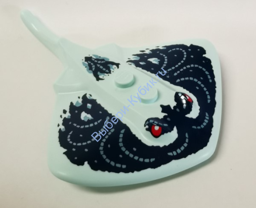 Деталь Лего Скат С Рисунком Цвет Светлая Аква