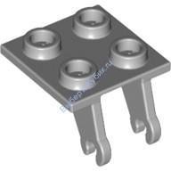 Деталь Лего Пластина 2 х 2 Тонкая С Креплением Под Соединенные Колеса Цвет Светло-Серый