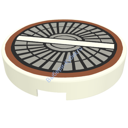 Деталь Лего Плитка Круглая 2 х 2 С Рисунком Цвет Белый