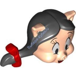 Деталь Лего Голова Модифицированная Луни Тюнс Петуния Свин Цвет Светло-Телесный