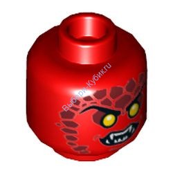 Деталь Лего Голова Минифигурки Двусторонняя Цвет Красный