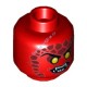 Деталь Лего Голова Минифигурки Двусторонняя Цвет Красный