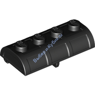 Деталь Лего Крышка Сундука С Сокровищами - Толстые Петли Цвет Черный