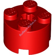 Деталь Лего Кубик Круглый 2 х 2 С Отверстием Под Ось Цвет Красный
