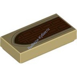Деталь Лего Плитка 1 х 2 С Рисунком Арочной Двери Цвет Песочный