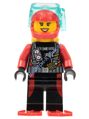 Минифигурка Лего Сити - Аквалангист, Женщина
