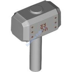 Деталь Лего Кувалда С Рисунком Цвет Светло-Серый