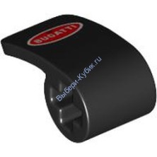 Деталь Лего Техник Панель Изогнутая 2 x 1 x 1 С Логотипом Bugatti Цвет Черный