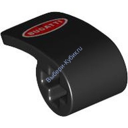 Деталь Лего Техник Панель Изогнутая 2 x 1 x 1 С Логотипом Bugatti Цвет Черный