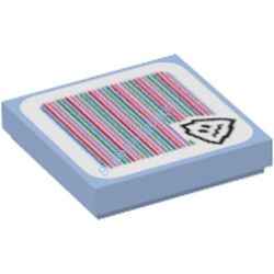 Деталь Лего Плитка 2 х 2 С Рисунком Цвет Ярко-Светло-Голубой