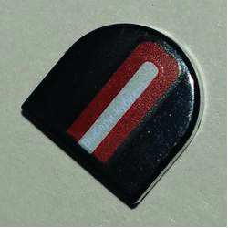 Деталь Лего Плитка 1 х 1 Полукруг с Рисунком Цвет Черный