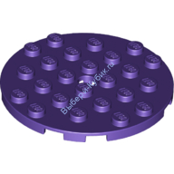 Деталь Лего Пластина Круглая 6 х 6 С Отверстием Цвет Темно-Фиолетовый