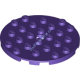 Деталь Лего Пластина Круглая 6 х 6 С Отверстием Цвет Темно-Фиолетовый