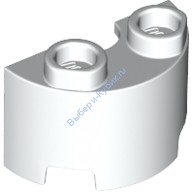 Деталь Лего Половина Цилиндра 1 x 2 x 1 Цвет Белый