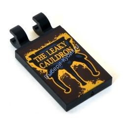 Деталь Лего Плитка Модифицированная 2 х 3 С 2 Защелками С Рисунком Цвет Черный