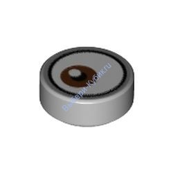 Деталь Лего Плитка Круглая 1 х 1 С Рисунком Цвет Светло-Серый