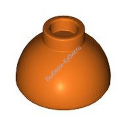 Деталь Лего Кубик Круглый 1 1/2 x 1 1/2 x 2/3 Купол Цвет Красно-Оранжевый