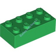 Деталь Лего Кубик 2 х 4 Цвет Зеленый