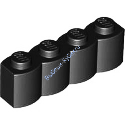 Деталь Лего Кубик Модифицированный 1 х 4 Бревно Цвет Черный