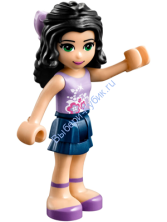 Friends Emma, Dark Blue Layered Skirt, Lavender Top with Flowers, Lavender Bow