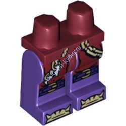 Деталь Лего Ноги С Рисунком Цвет Темно-Красный