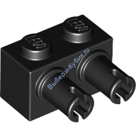 Деталь Лего Кубик Модифицированный 1 x 2 С Двумя Пинами Цвет Черный