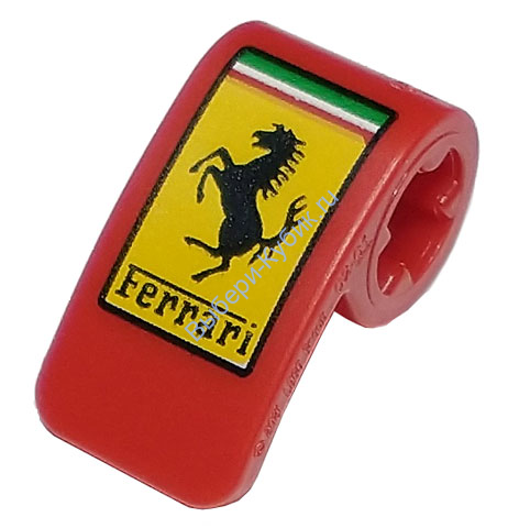 Деталь Лего Техник Панель Изогнутая 2 x 1 x 1 С Рисунком Ferrari Цвет Красный