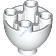 Деталь Лего Кубик Круглый 2 х 2 Низ Купола С Штырьками Цвет Белый