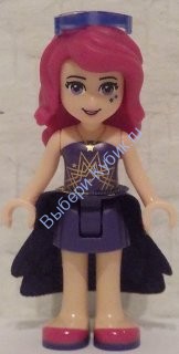 Friends Livi, Dark Purple Skirt, Dark Purple Top with Gold Stars Pattern, Dark Purple Cloth Skirt with Gold Stars, Sunglasses