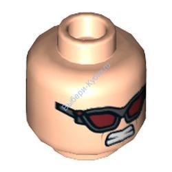 Деталь Лего Голова Минифигурки Двусторонняя Цвет Светло-Телесный