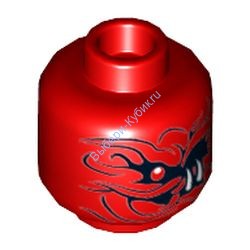 Деталь Лего Голова Минифигурки Двусторонняя Цвет Красный