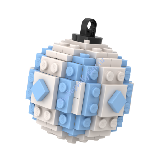 Набор деталей Лего От Выбери Елочный Шар с Лентой Ярко-Светло-Голубой