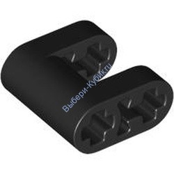 Деталь Лего Бим Модифицированный Вилка 2 х 2 С Осевыми Отверстиями Цвет Черный