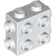 Деталь Лего Кубик Модифицированный 1 х 2 х 1 С Штырьками На 3 Сторонах Цвет Белый